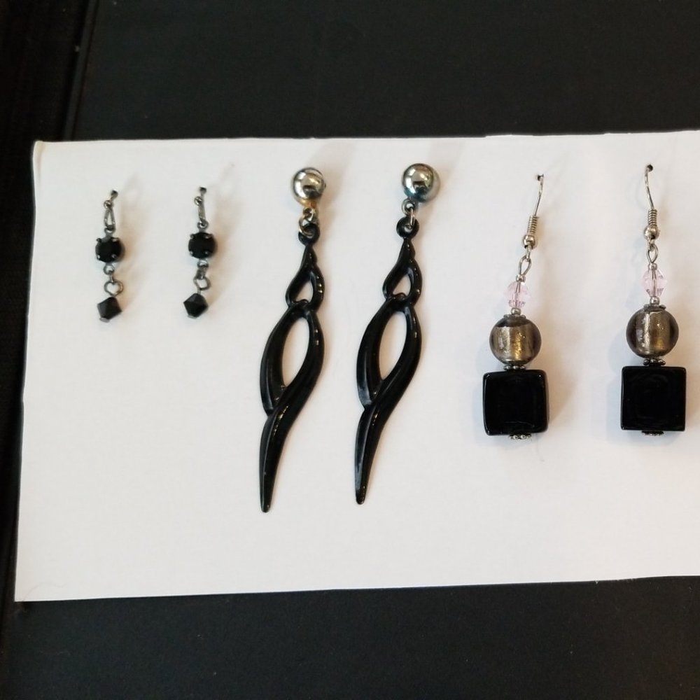 Lot of Black Earrings